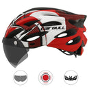 Ultraleichter Fahrradschutzhelm Outdoor Motorrad Fahrrad Rücklicht Helm Abnehmbares Visier Mountain Road Bike Helm