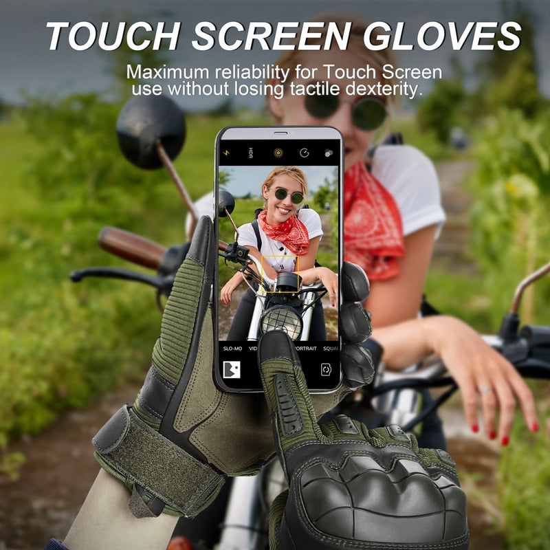 Touch Screen PU Leather Motorcycle Gloves Motocross Protective Gear Motorbike Moto Bike Racing BMX Full Finger Glove Men Women