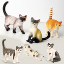 Miniature Farm Realistic Cat Figurines Toys  Educational  Animal Model Cat Figures Toy Set Decoration and Party Favors