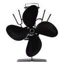 Black Fireplace 4 Blade Heat Powered Stove Fan komin Log Wood Burner Eco Friendly Quiet Fan Home Efficient Heat Distribution