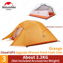 Naturehike Cloud Up Outdoor Campingzelt Ultraleicht 1 2 3 Mann 20D Silica Gel Single Double Persons Zelt Wandern mit gratis Matte