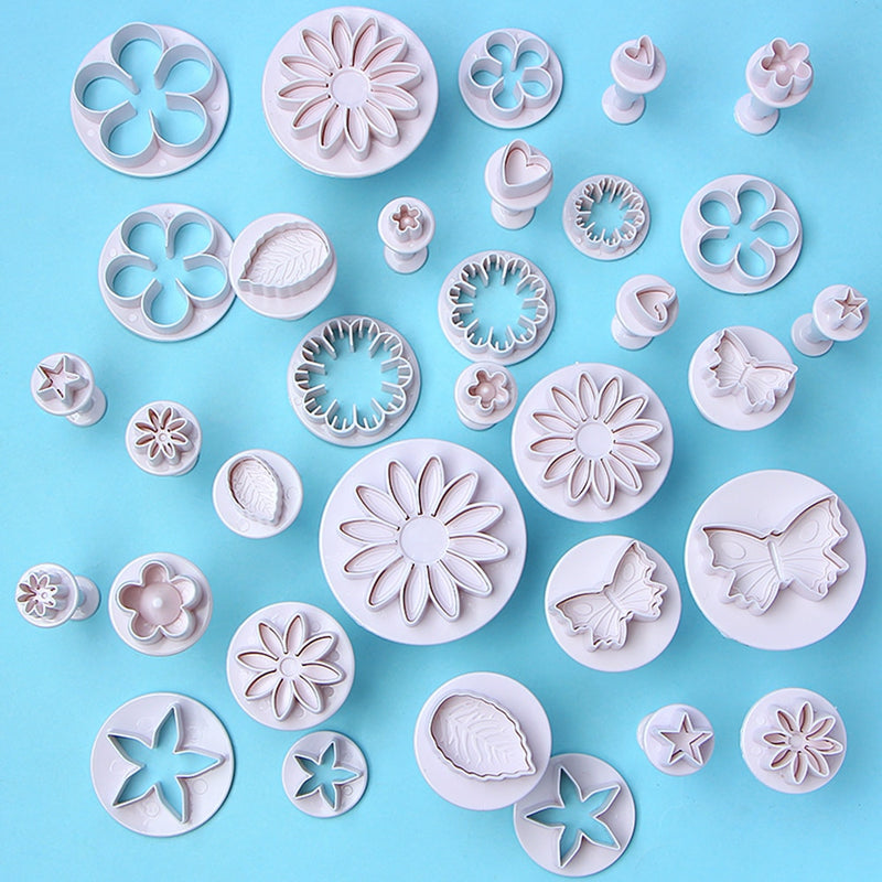 33 Pcs/set Cake Decorating Tools Fondant Plunger Cutters Tools Cookie Biscuit Cake Mold Flower Set Baking Accessories