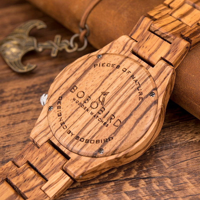 Reloj de madera BOBOBIRD con Helm of Awe Aegishjalmr o Vegvisir y brújula rúnica reloj personalizado часы мужские