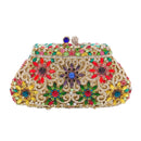 Boutique De FGG flor corona Minaudiere embrague plata cristal noche bolso mujer fiesta graduación bolso nupcial embragues boda monedero