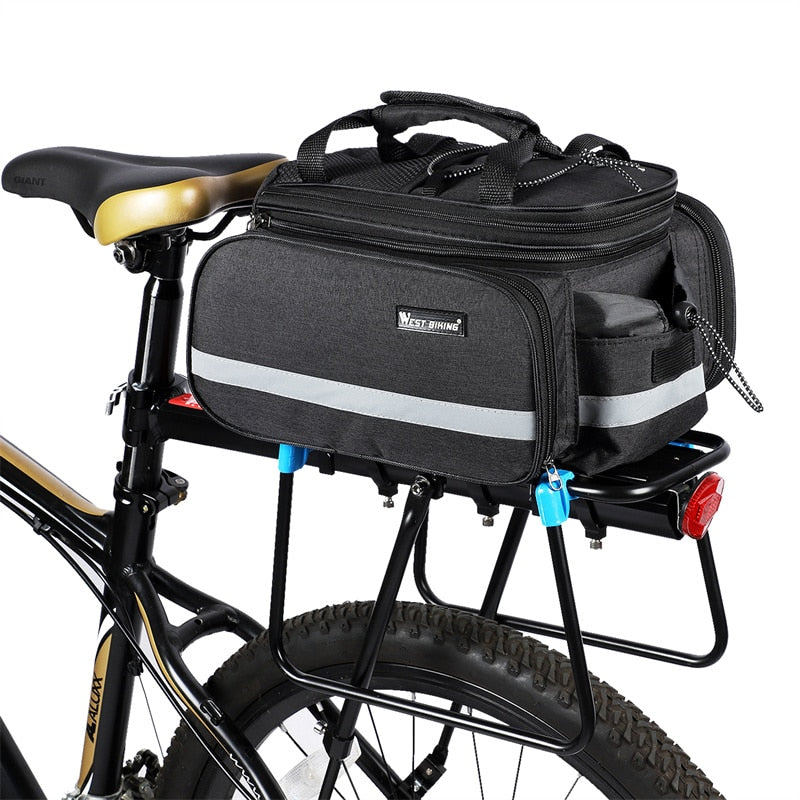 WEST BIKING Wasserdichte 3-in-1-erweiterbare Fahrradkoffertasche Mountainbike-Rücksitzgepäckträger Radfahren Reisegepäcktasche