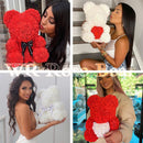 Gifts for Mom Rose Bear 25Cm/40Cm Artificial Flowers Rose Teddy Bear Wedding Anniversary Birthday Gifts for Her Girlfriend Women