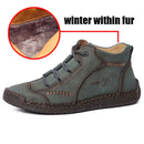 Comfortable Casual Leather Shoes Men Sneakers Leather Loafers Handmade Men Shoe Winter Breathable Flats Shoe Hot Sale Moccasins