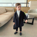 Winter Grid Jacken Jungen Mädchen Woolen Zweireiher Baby Boy Trenchcoat Revers Herbst Kinder Oberbekleidung Mäntel Frühling Wollmantel