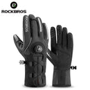 Guantes de ciclismo ajustables ROCKBROS, guantes de bicicleta de montaña cálidos con pantalla táctil reflectante, guantes impermeables para exteriores para motocicleta y bicicleta