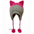 BomHCS Cute Fox Ears Beanie Winter Warm 100% Gorro de punto hecho a mano