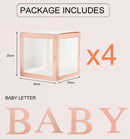 Staraise Transparent Letter A-Z Box Custom Baby Name Balloon Box Girl Boy Baby Shower Decorations Baby 1st Birthday Party Decor