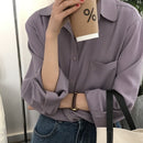 Loose White Shirts for Women Top Turn-down Collar Solid Female Shirts Casual Office Ladies Tops 2022 Spring Summer Blouses 11354
