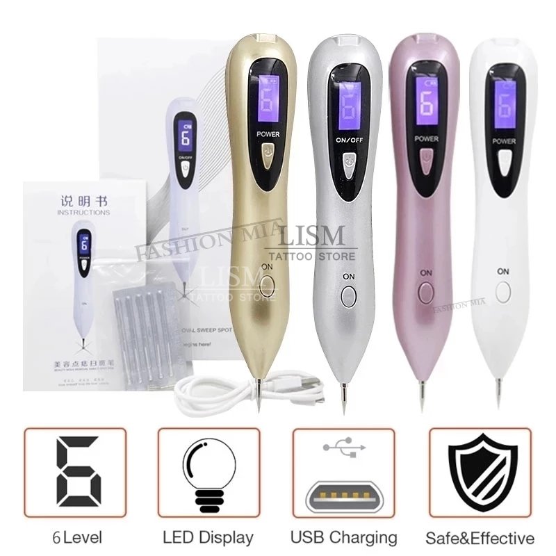 6 level Spot Remover Laser Plasma Pen Skin Care Mole Removal Dark  Skin Wart Tattoo Removal Tool Laser Plasma Beauty Care gun