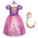 Girls Rapunzel Dress Kids Summer Tangled Fancy Princess Costume Children Disguise Birthday Carnival Halloween Party Clothes 2-8T