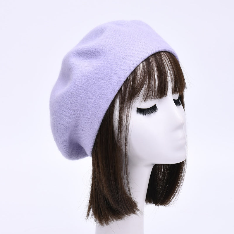 Women Beret Fashion Hat Winter Female Knitted Cotton Wool Hats Spring Brand Girls Wool Solid Color Beret