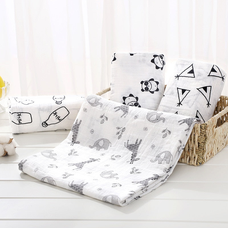 120 cm * 110 cm 2 Schicht Musselin Decke Gaze Bambus Baby Swaddle Decken Neugeborenes Baby Musselin Battaniye