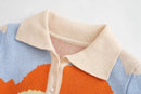 Womens Landscape Knit Cardigan Long Sleeve Collared Button Up Sweater e-girl Sunny Day Tripper /