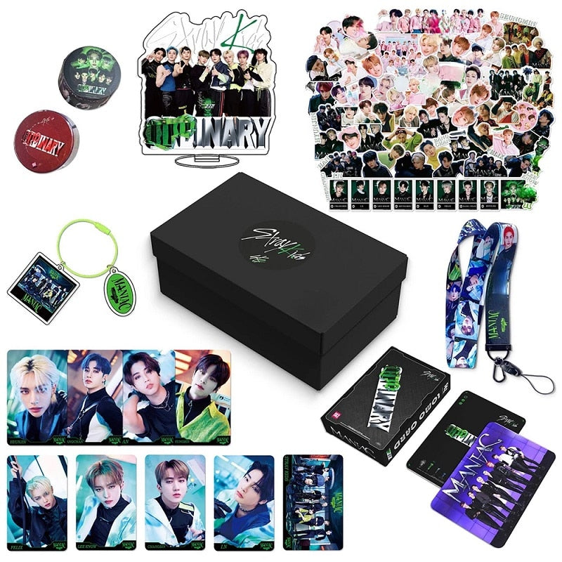 Kpop Stray Kids ODDINARY Gift Box Set Stray Kids New Album Photocards MANIAC Lomo Card Sticker Lanyard Keychains Fans Gifts