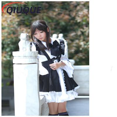 Women Maid Outfit Anime Long Dress Black and White Apron Dress Lolita Dresses Men Cafe Costume Cosplay Costume Горничная Mucama