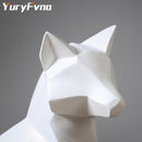 YuryFvna Simple White Modern Abstract Sculpture Fashion Geometric Fox Statue Desktop Ornaments Creative Gift
