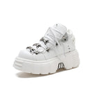 2020 Punk Style Women Sneakers Lace-up 6CM Platform Shoes Woman Creepers Female Casual Flats Metal Decor Tenis Feminino