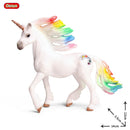 Oenux Classic Mythical Rainbow Pegasus Simulation Animal Original Fairy Tale Fly Horse Action Figures Model PVC Educational Toys