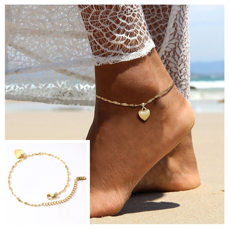 Snake Chain Anklet for Women Girls Adjustable Summer Beach Chain Anklet Bracelet Mother&