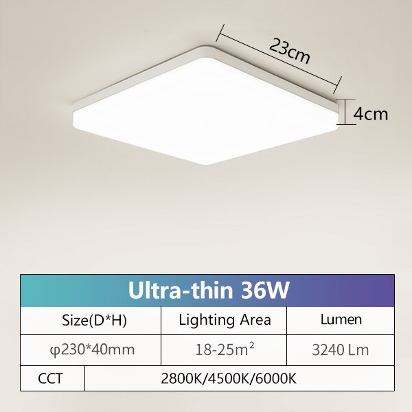 LED Ceiling Panel Light Ultrathin Square Round Natural Light 18W 24W 36W 48W 85-265V LED Mounted Modern Lighting For Home Deco