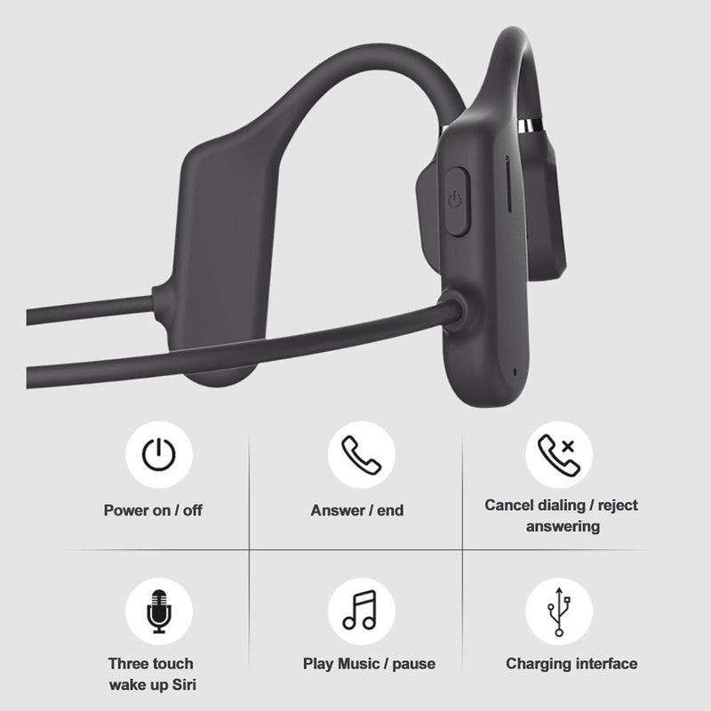 Nuevos auriculares de conducción ósea Bluetooth 5,0 inalámbricos no en la oreja auriculares a prueba de sudor auriculares deportivos impermeables 18g auriculares