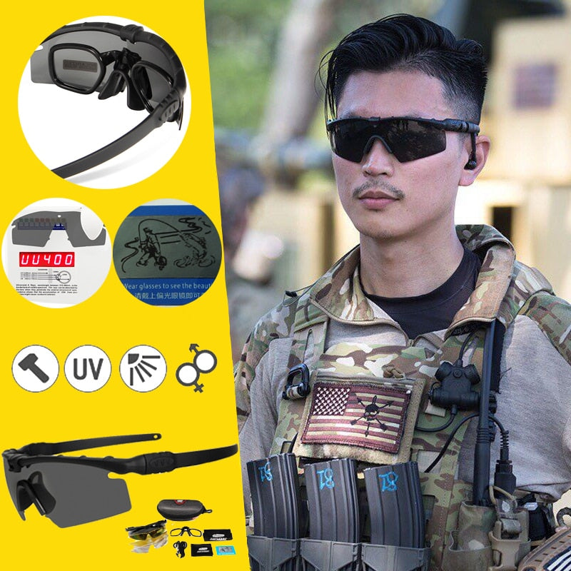 Hombres Mujeres ejército balístico 3,0 protección militar gafas Paintball tiro gafas tácticas MTB ciclismo gafas de sol polarizadas