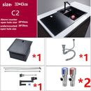 Black Hidden Kitchen sink Single bowl  Small Size 304 Stainless Steel Balcony Conceale