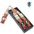 Genuine Leather Men's Suspenders  3/6 Clips Braces Suspensor Adjustable Belt Strap Bretelles Vintage Male Garter For Shirt