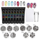 Biutee 8Colors Kit Nail Stamping Gel Polish Set 8ml Stamp Print Oil UV Gel Vanish Soak Off Lack für Nail Art Stamping Plates