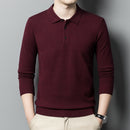 6% Wool 2022 High Quality Designer New Fashion Brand Solid Color Casual Japanese Polo Shirt Men Long Sleeve Tops Mens Clothing