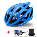 Casco de bicicleta de carretera para hombre y mujer con gafas de sol, cascos deportivos de carreras de bicicleta ultraligeros, casco de ciclismo moldeado integralmente ajustable