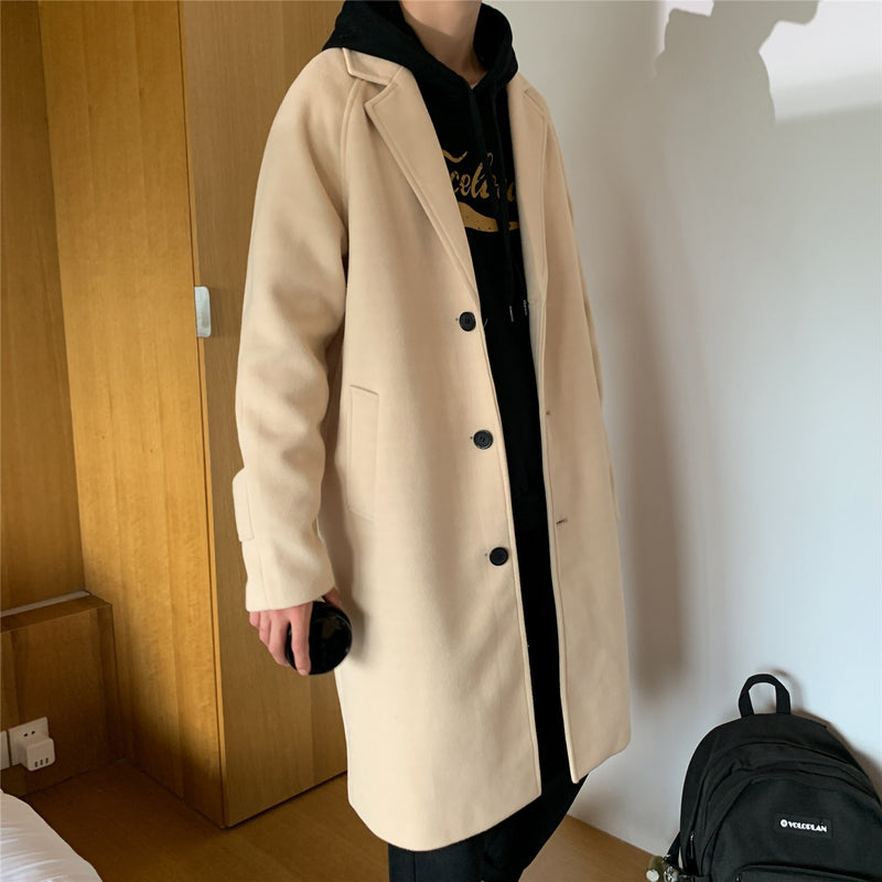 LAPPSTER Men Korean Fashion Winter Jacket Coats 2021 Wool Coat Mens Oversized Harajuku Overcoat Male Japanese Streetwear Jackets