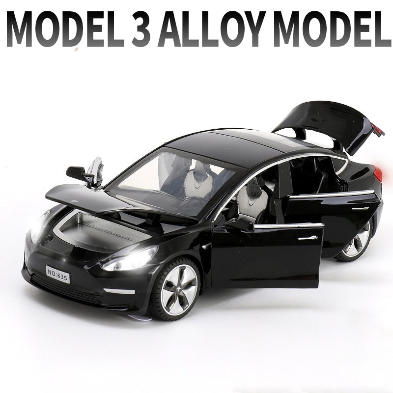 1:32 Tesla MODEL X MODEL 3 MODEL S Alloy Car Model Diecasts Toy Car Sound and light Kid Toys For Children Gifts Boy Toy