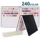 80 120 240 308 Colors PU Paper Nails Tips Card Nail Display Stand Case Model Nail Gel Polish Storage Box Nail Book Display