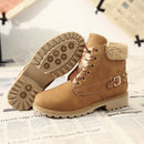 Winter Shoes Women Boots 2021 Fashion Warm Plush Ankle Boots Women Shoes Round Toe Lace-up Female Snow Boots Brand Shoes Woman