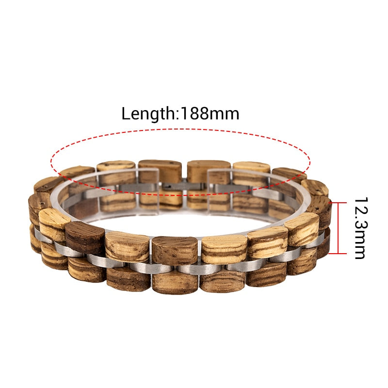 Pulsera de madera BOBO BIRD para hombres y mujeres, pulsera de eslabones, brazalete, joyería, regalo, pulsera para hombre, longitud ajustable, grandes regalos