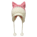 BomHCS Cute Fox Ears Beanie Winter Warm 100% Gorro de punto hecho a mano