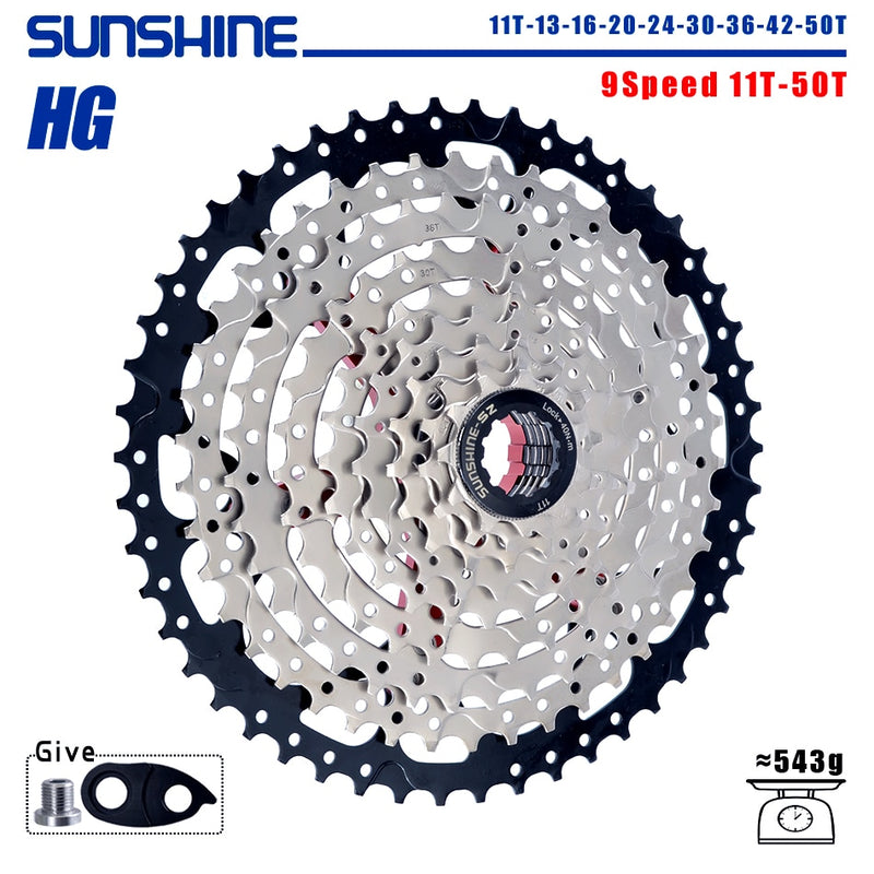 SUNSHINE Bicycle Cassette 8/9/10/11/12Speed Freewheel 32/36T/40T/42T/46T/50T/52T Sprocket HG Structure Flywheel For SHIMANO/SRAM