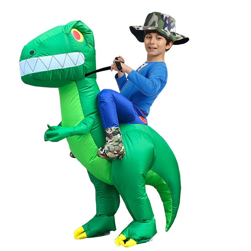 Kids Child Inflatable Dinosaur Costume Anime Mascot Dress Suit Halloween Purim Christmas Party Cosplay Costumes for Boys Girls