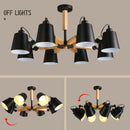 Nordic wood ceiling chandelier adjustable E27 LED chandelier dining room living room bedroom hotel apartment with free bulb