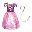 Girls Rapunzel Dress Kids Summer Tangled Fancy Princess Costume Children Disguise Birthday Carnival Halloween Party Clothes 2-8T
