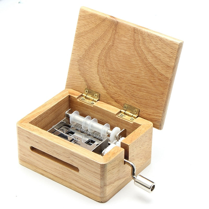 15-Ton-Hand-Spieluhr mit 10 Lochstreifen-Locher-Holzkiste und Musik-Sport-Box-Papier mit Geschenk-Hand-Schüttel-Spieluhr-Geschenk
