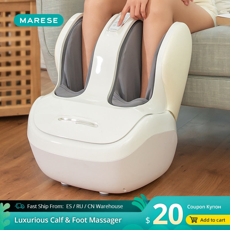 MARESE Electric Calf and Foot Massage Machine Vibration Shiatsu Air Compression Heat Rolling Kneading Leg Beauty Massager K16