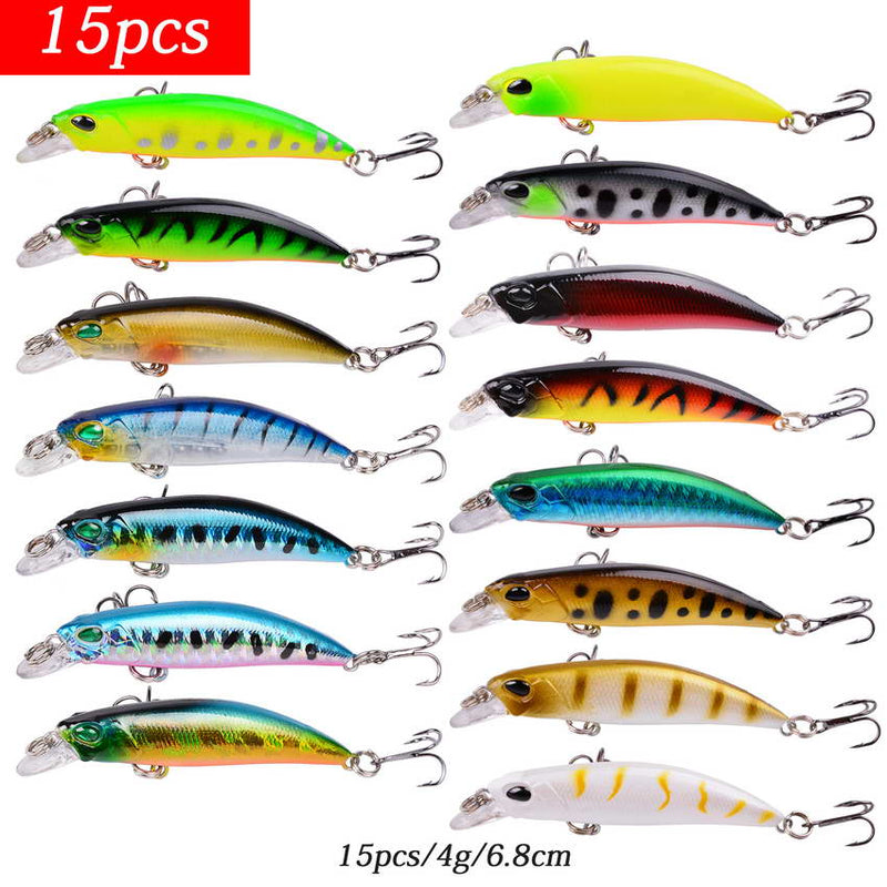 Aorace Fishing Lure Set Fishing Hard Bait Mini Minnow Floating Swing Crankbait Crazy Wobblers Artificial Bionic Crank Lures