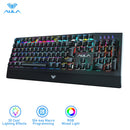 AULA RGB Gaming Mechanical Keyboard Blue Black Switch Wired Backlit Keyboard 104 Keys Anti-ghosting for Laptop Desktop PC Gamer