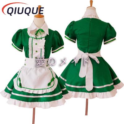 Frauen Maid Outfit Sweet Gothic Lolita Kleider Anime K-ON! Cosplay Kostüm Schürze Kleid Uniformen Plus Size Halloween Kostüme